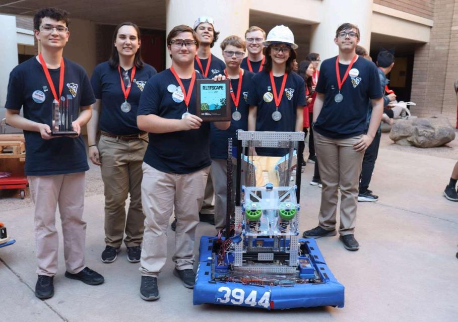 The All Knights students with their robot after the 2025 Arizona East Regional